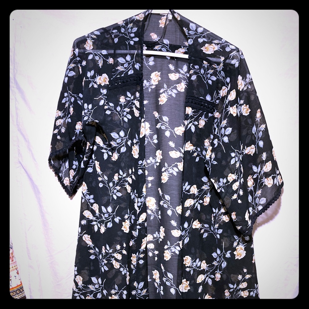 Floral sheer cover up